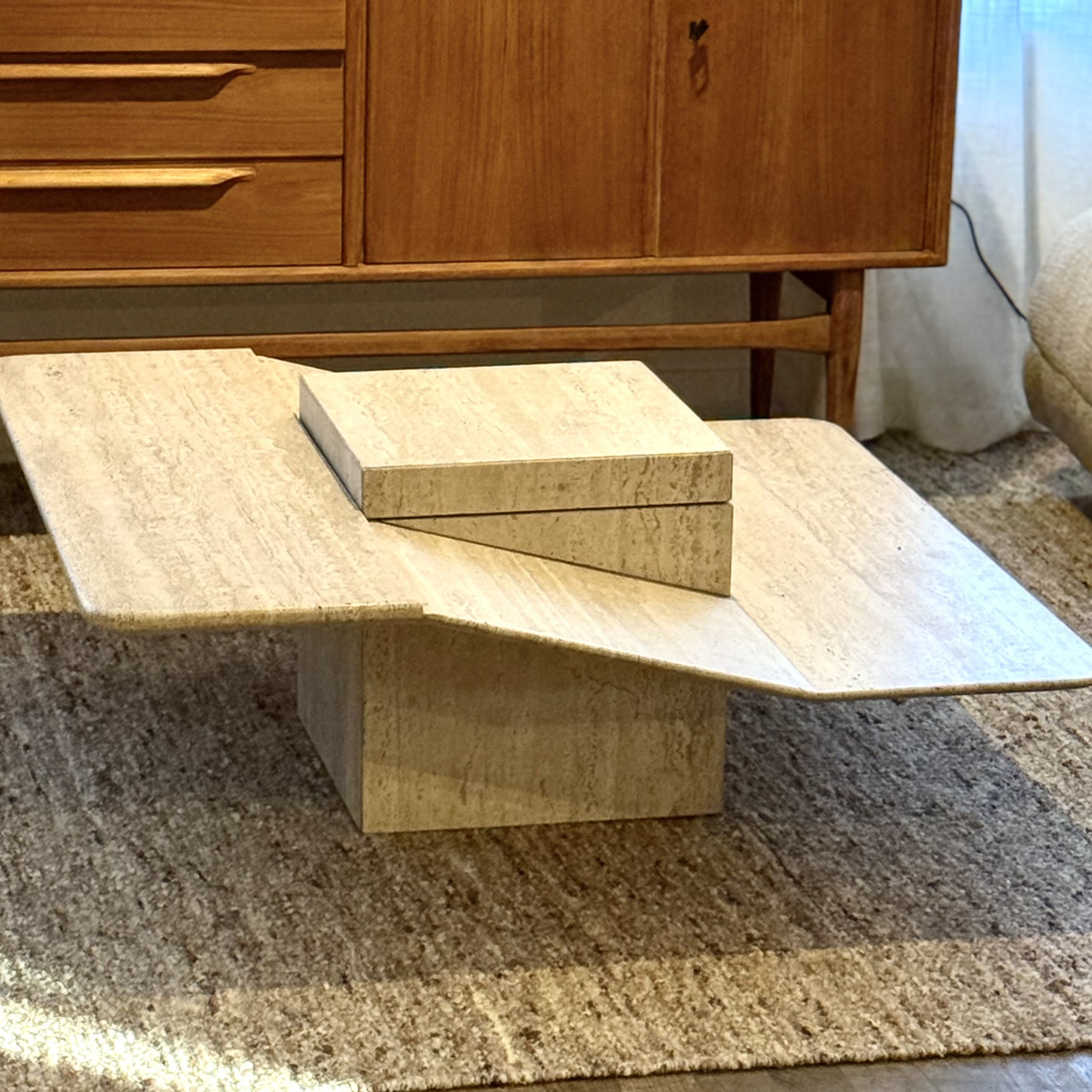 Table basse travertin - Pièce Unique 3