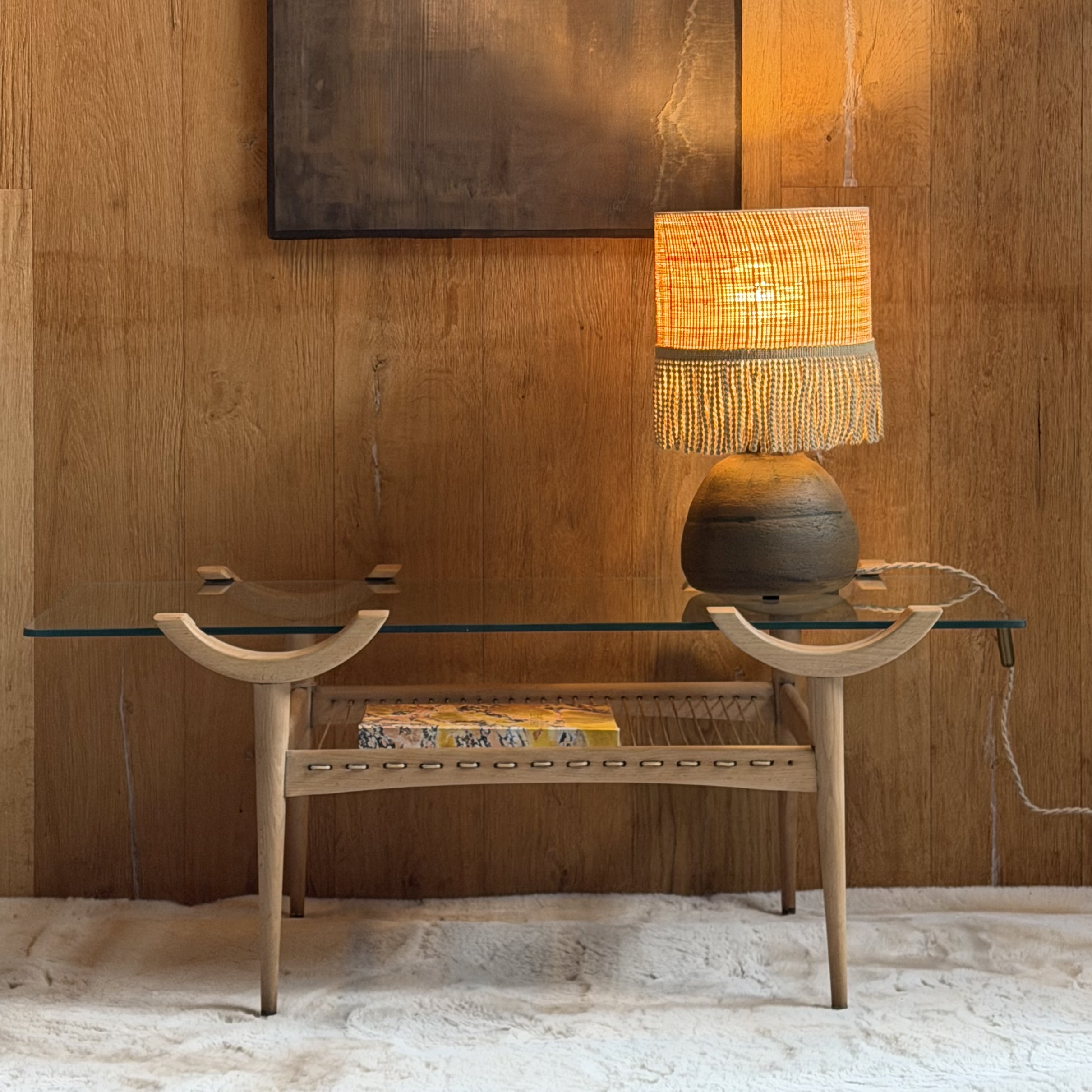 Lampe à franges naturel - Pièce Unique 1