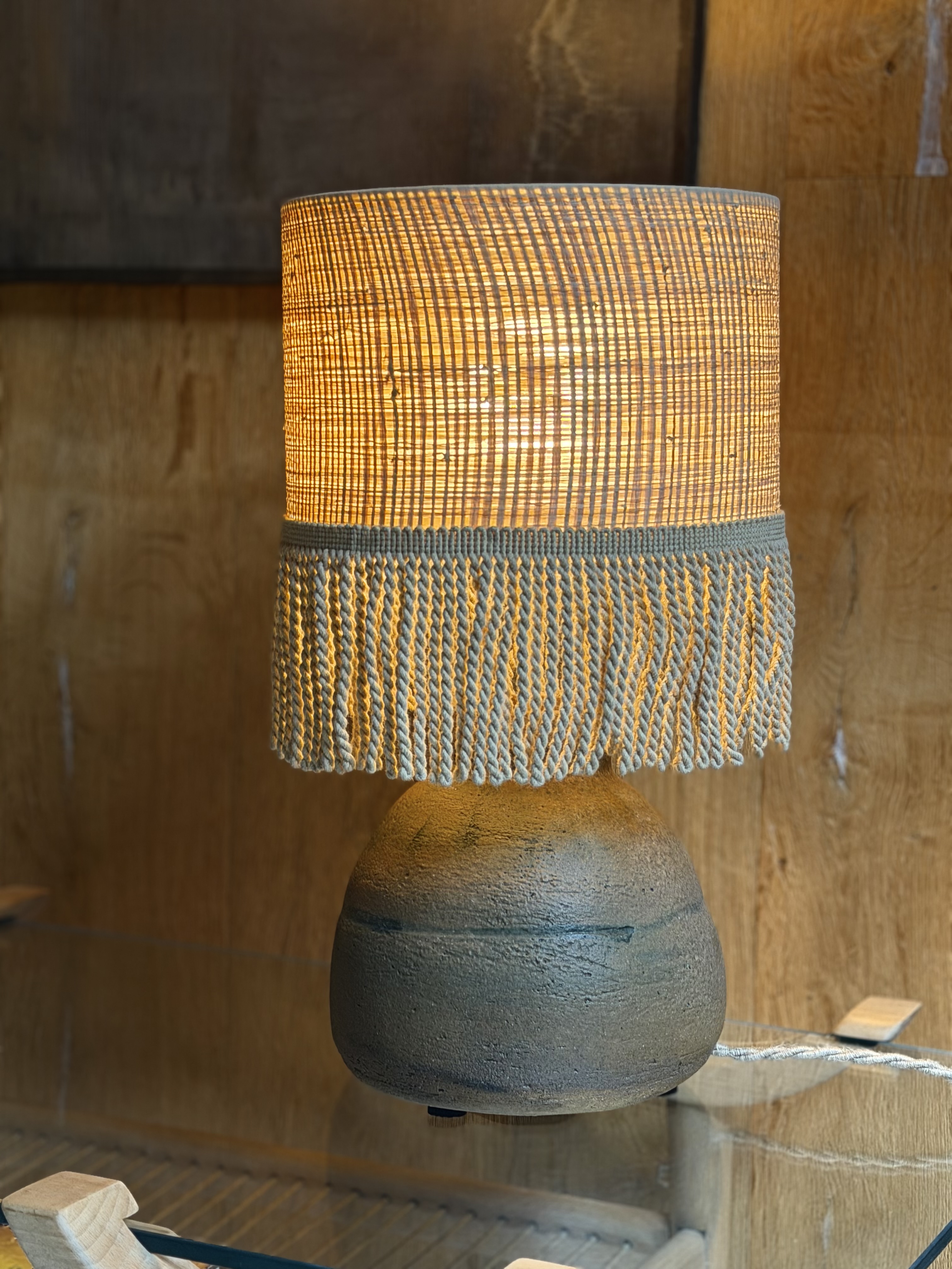 Lampe à franges naturel - Pièce Unique 3