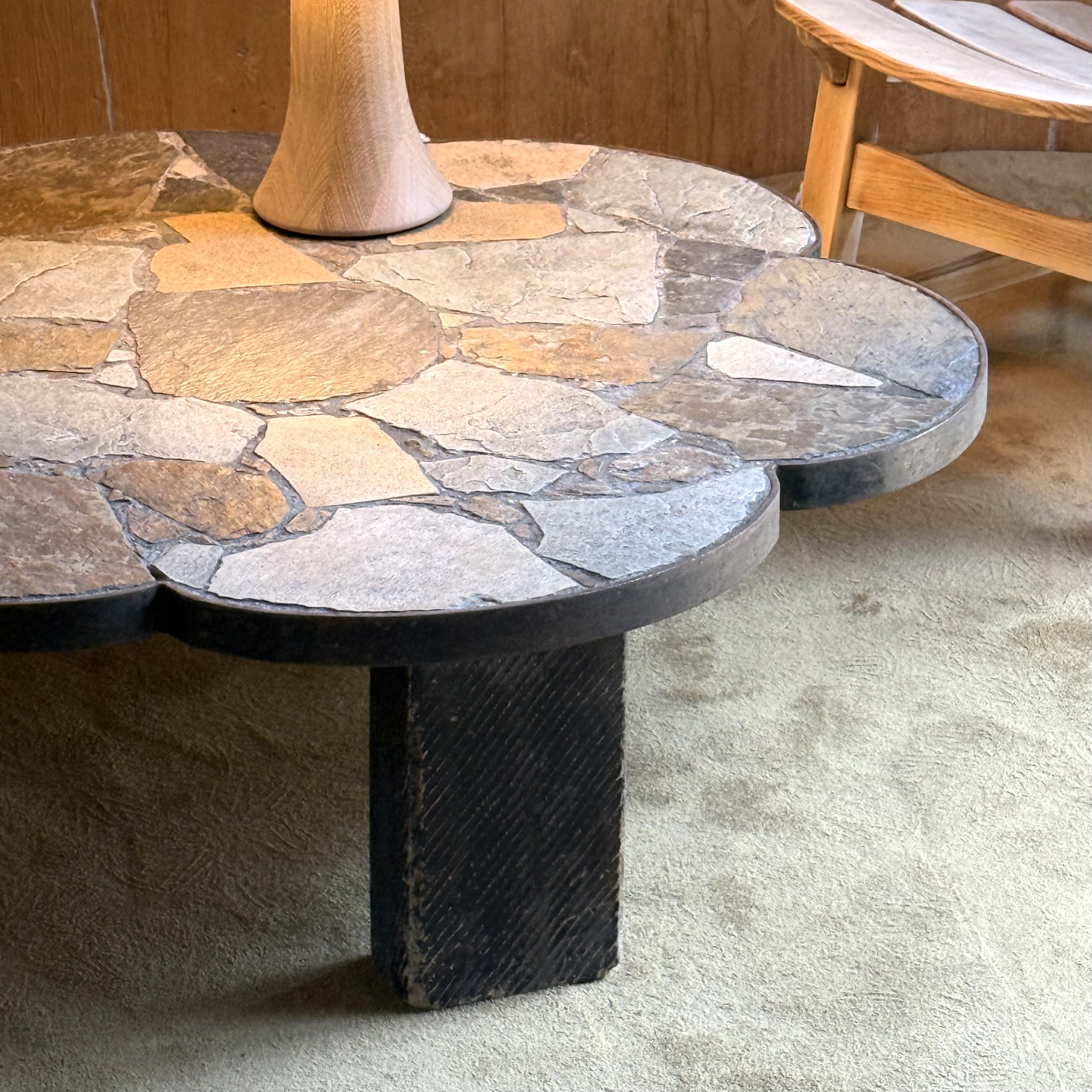 Table pierre fleur - Pièce Unique 2