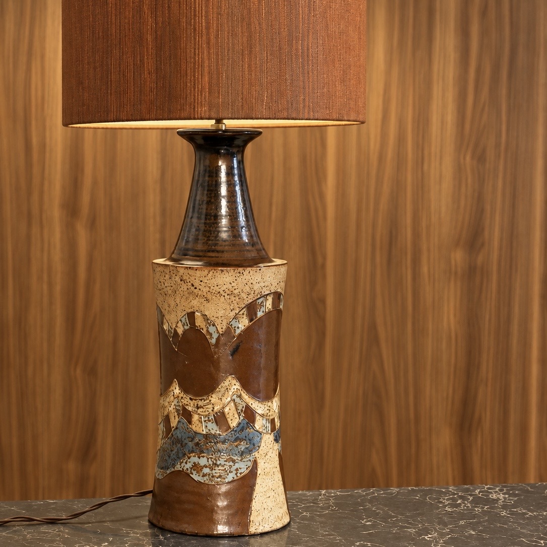 Lampe marron céramique - Pièce Unique 2