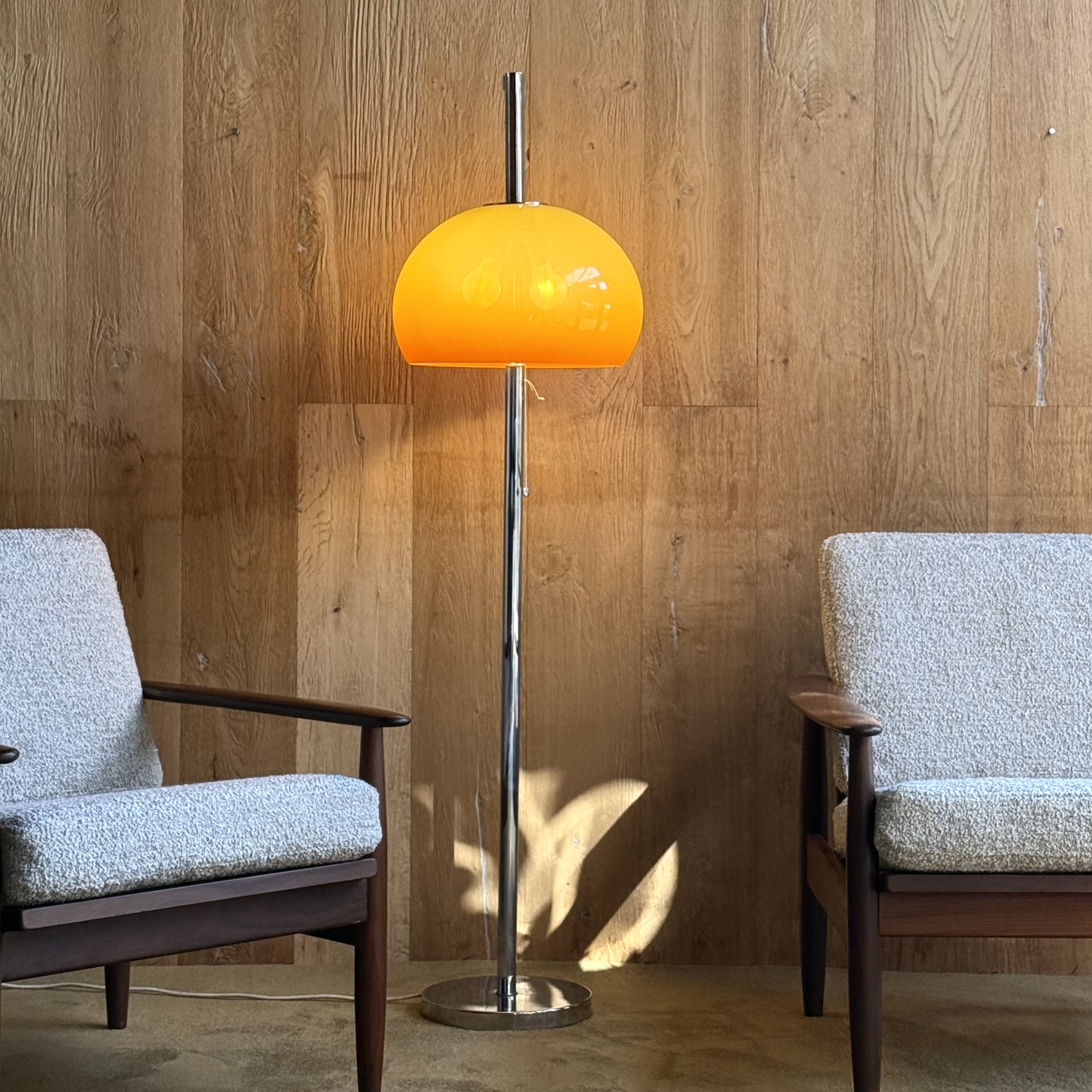 Lampe chromé orange vintage - Pièce Unique 