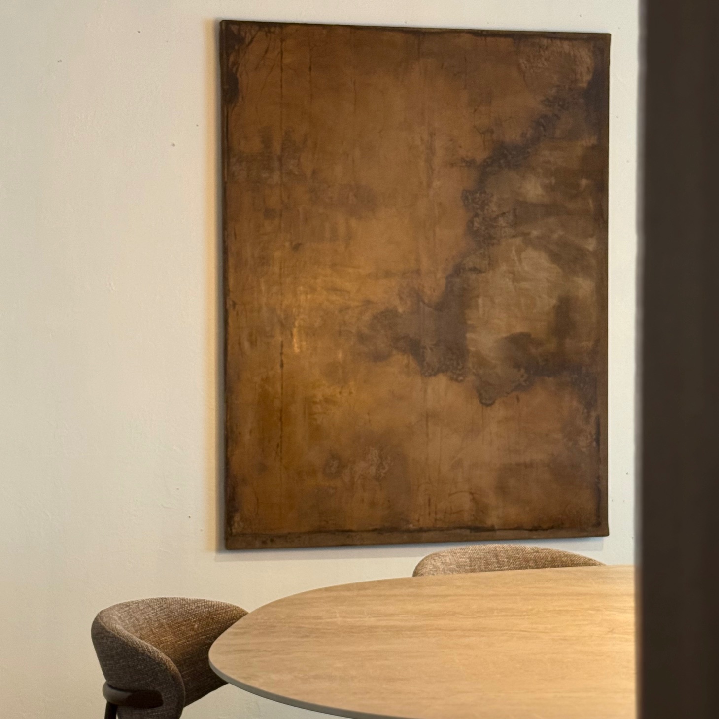 Toile abstraite marron - Pièce Unique 1