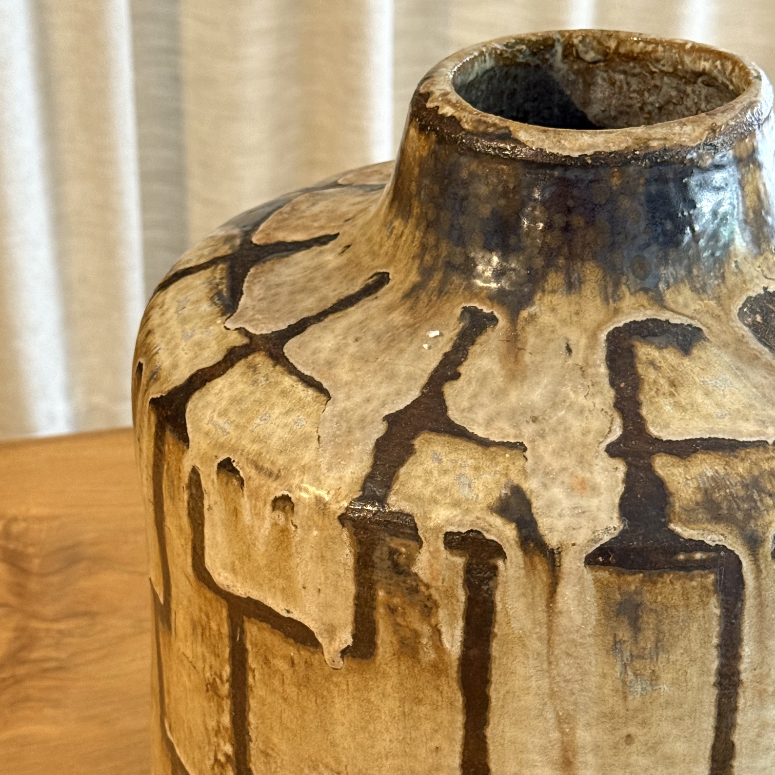 Vase ancien ocre - Pièce Unique 1