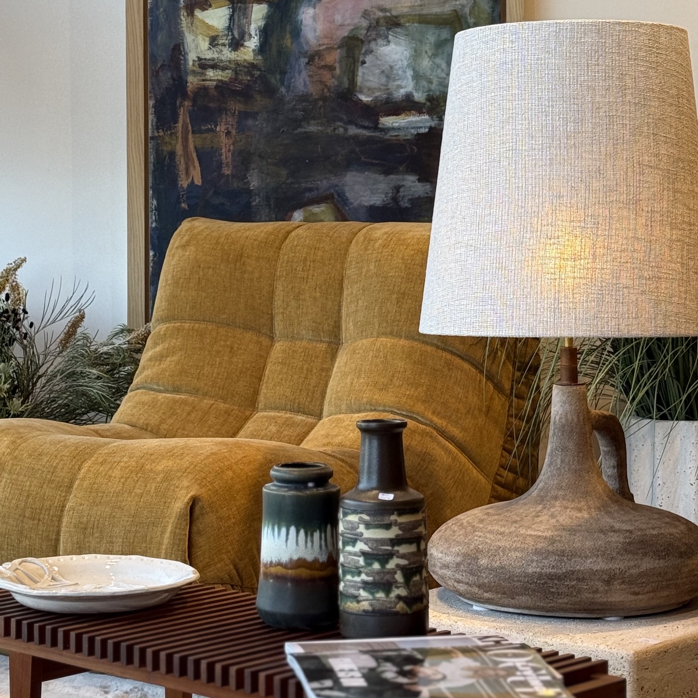 Lampe pierre beige - Pièce Unique 2