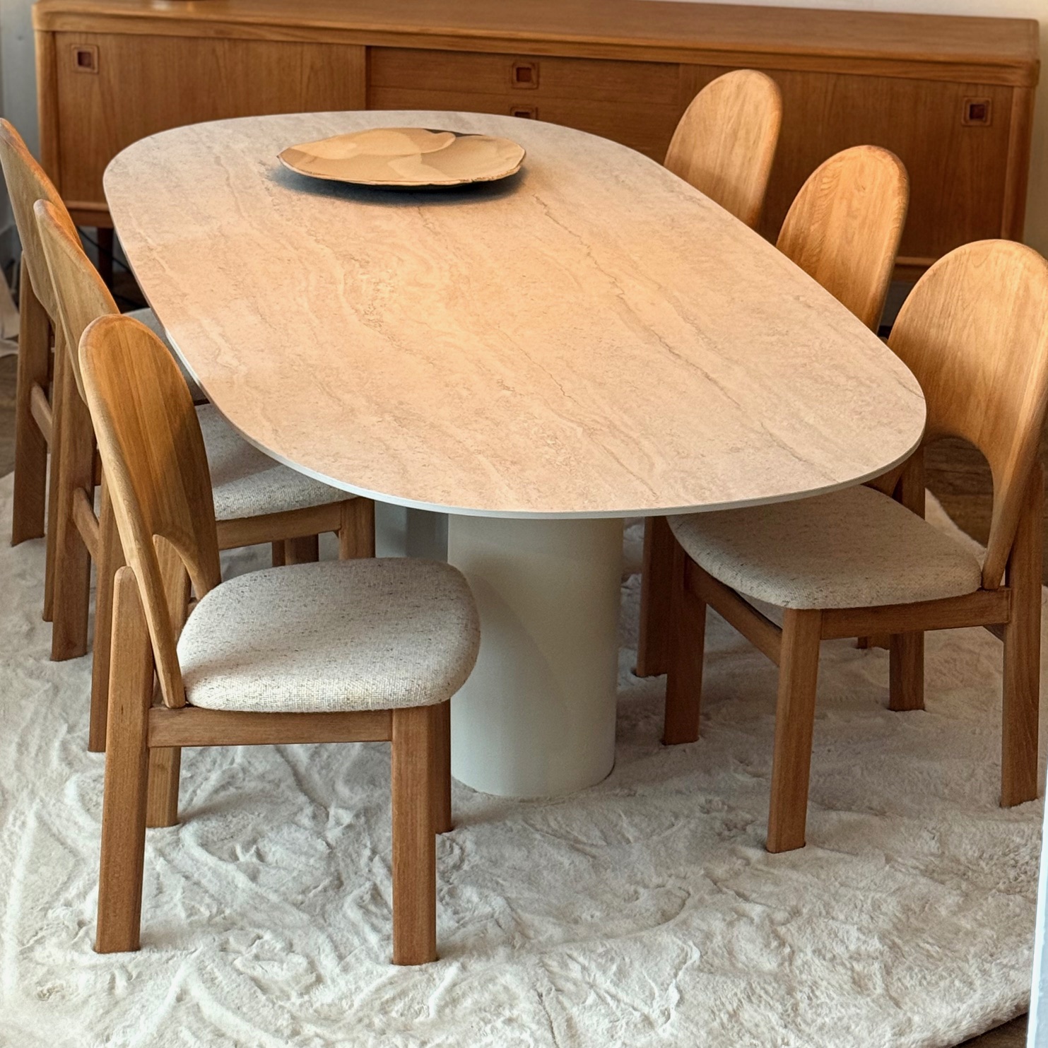 Lot de 6 chaises bois-tissu - Pièces Uniques 1