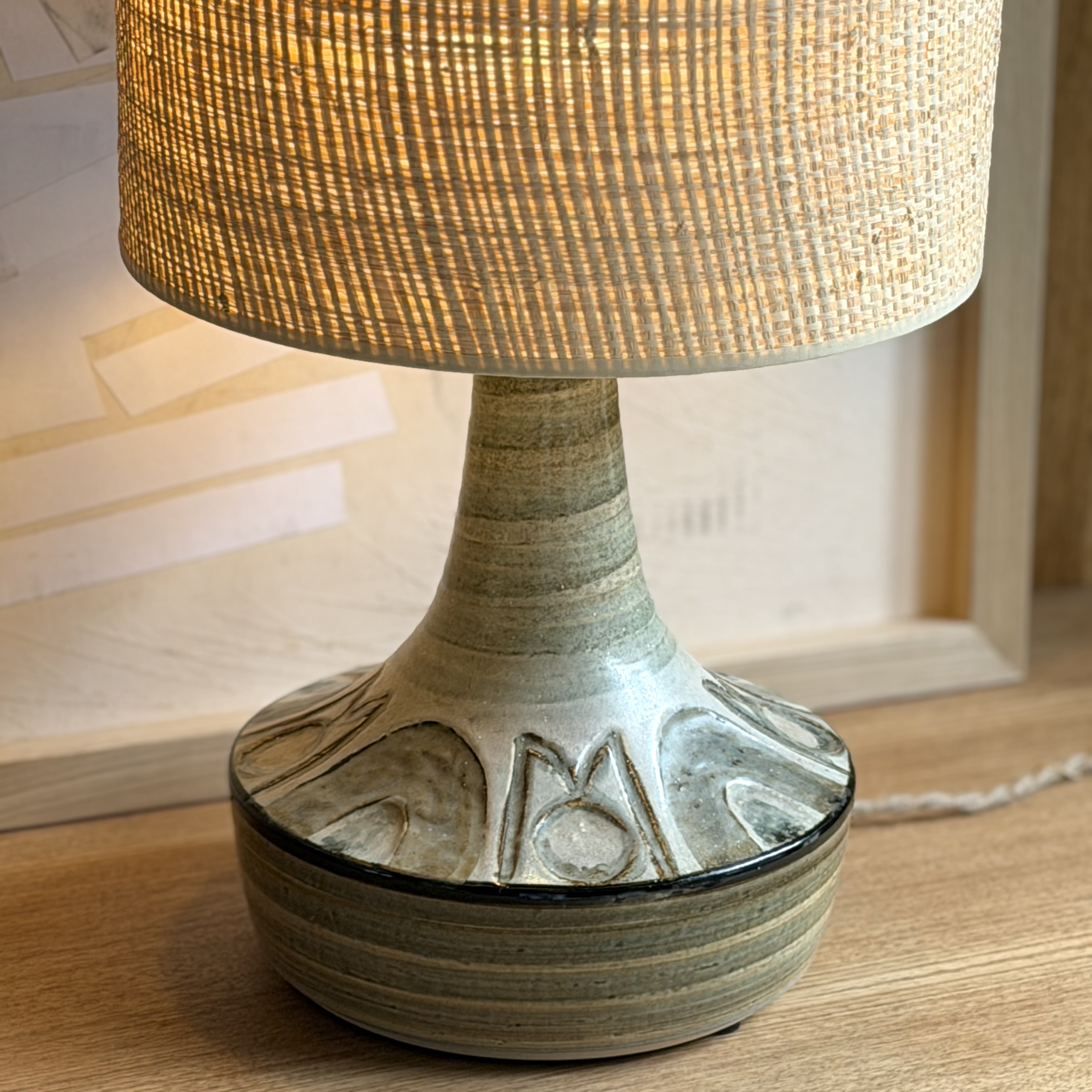 Lampe vert d'eau céramique - Pièce Unique 1