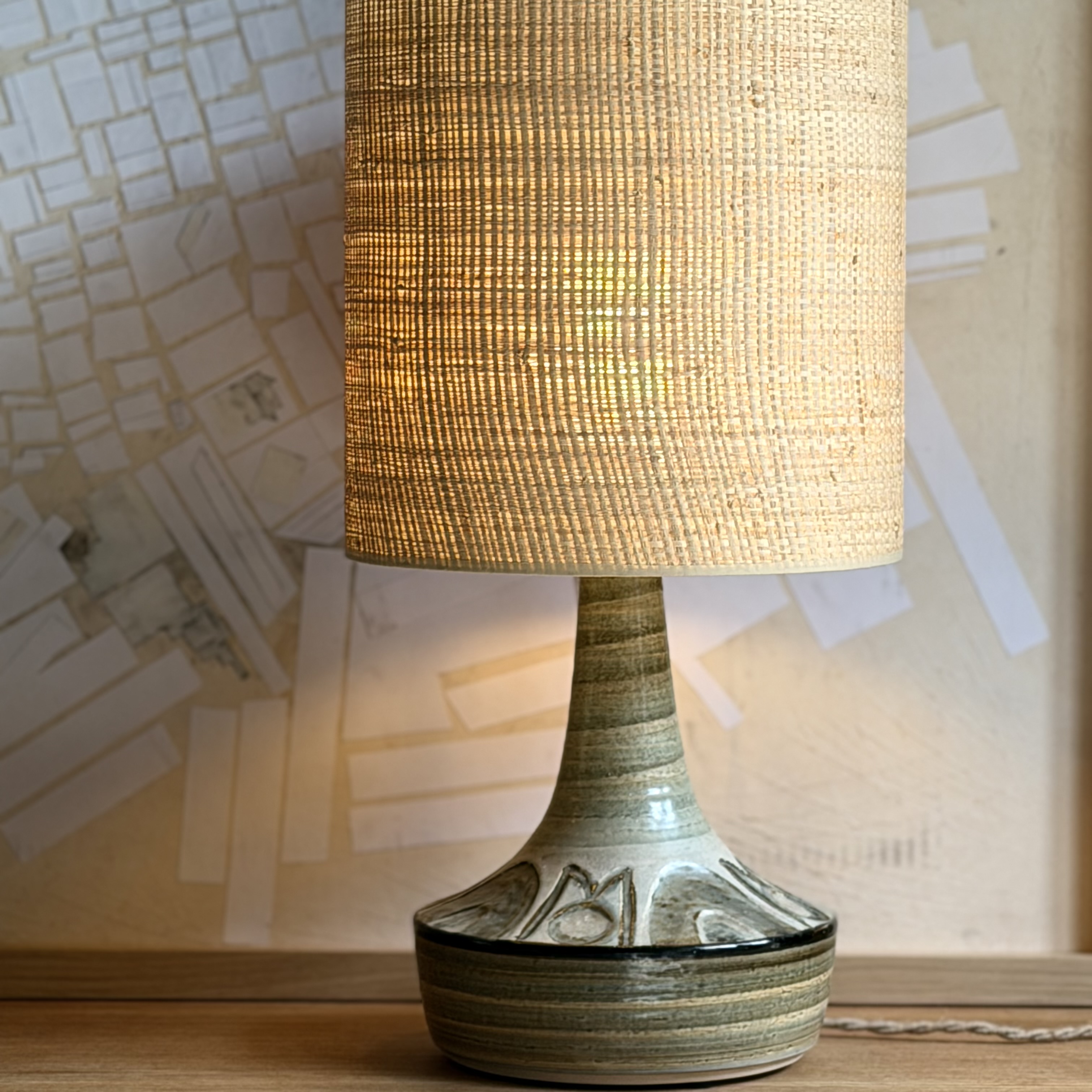 Lampe vert d'eau céramique - Pièce Unique 2