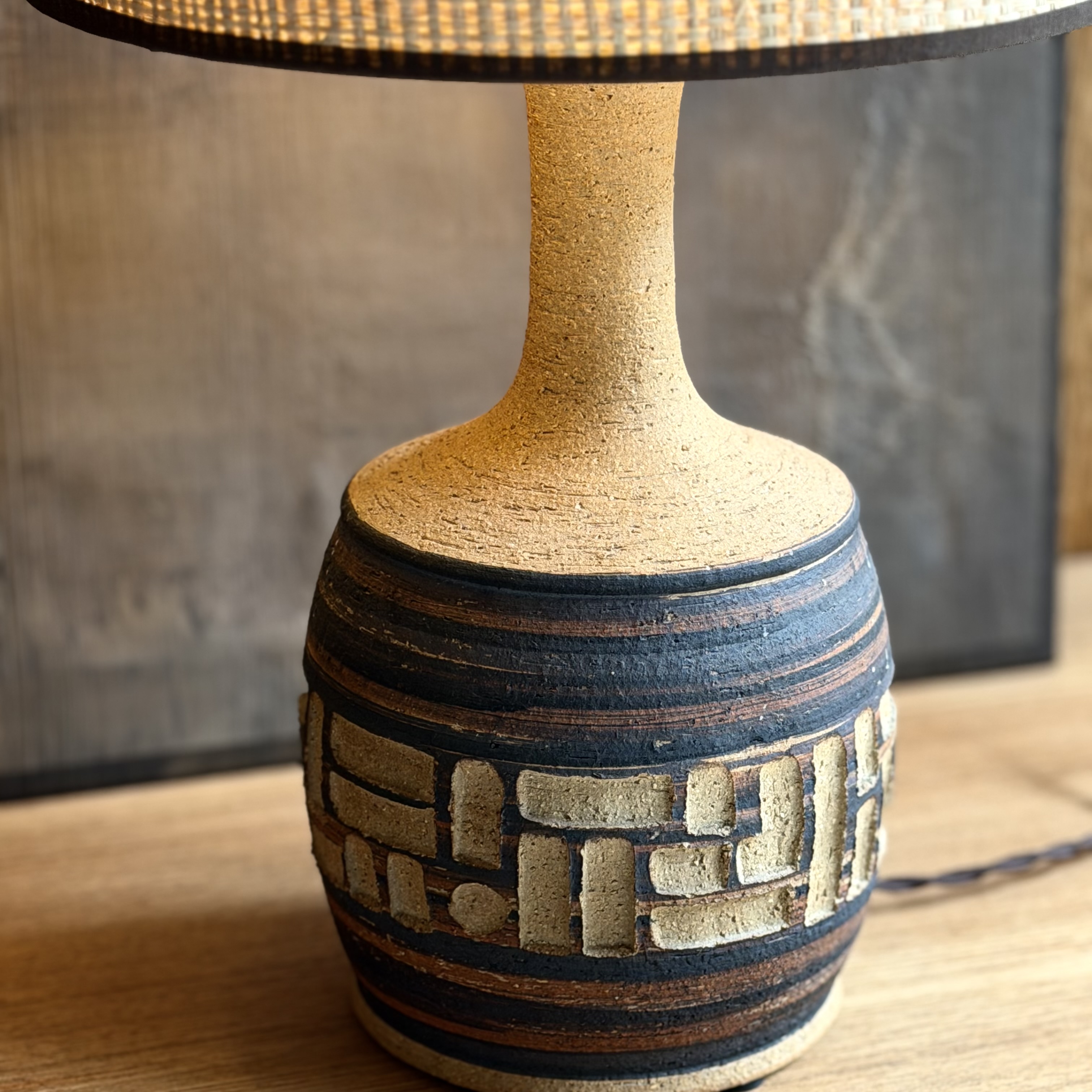 Lampe motifs céramique - Pièce Unique 2