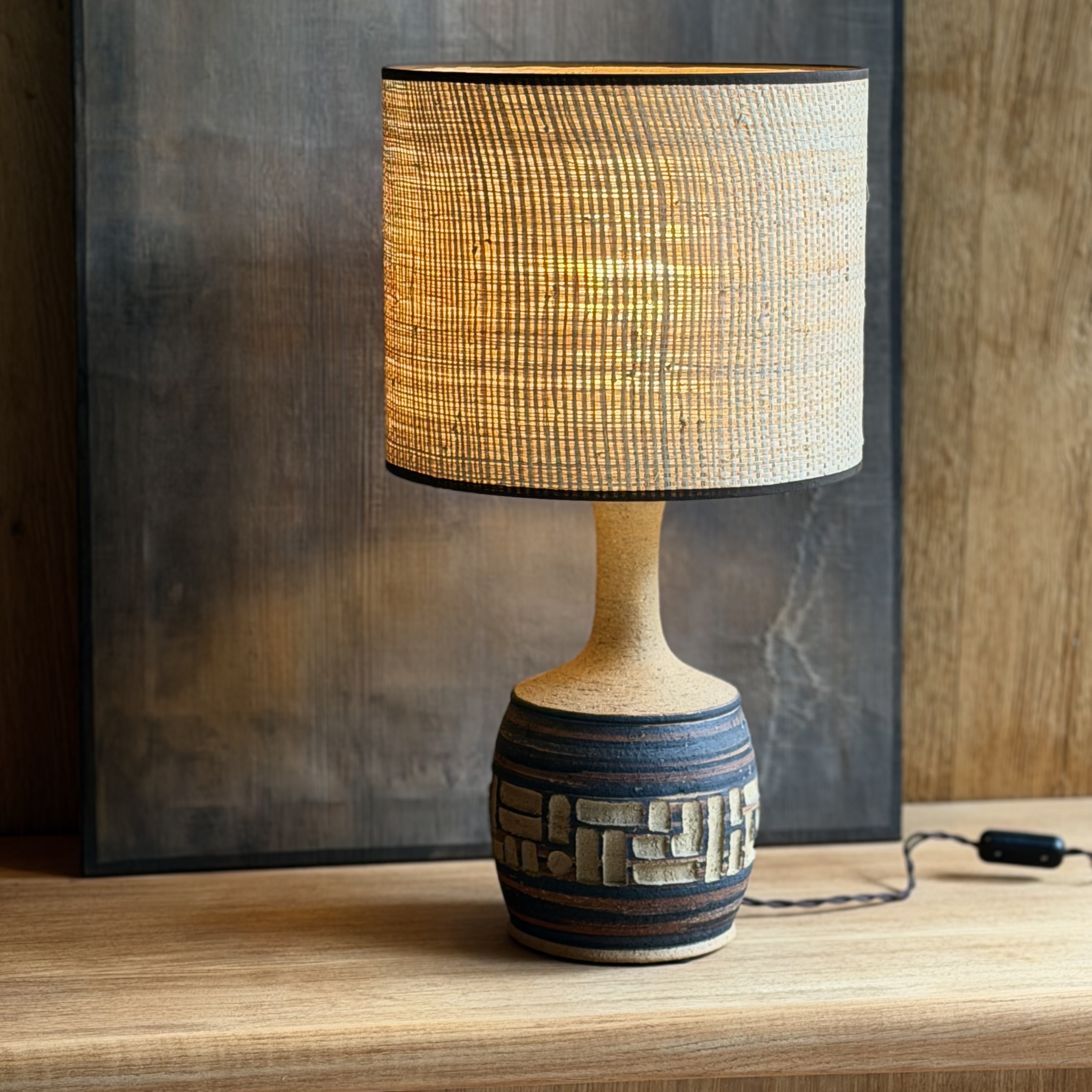 Lampe motifs céramique - Pièce Unique 1