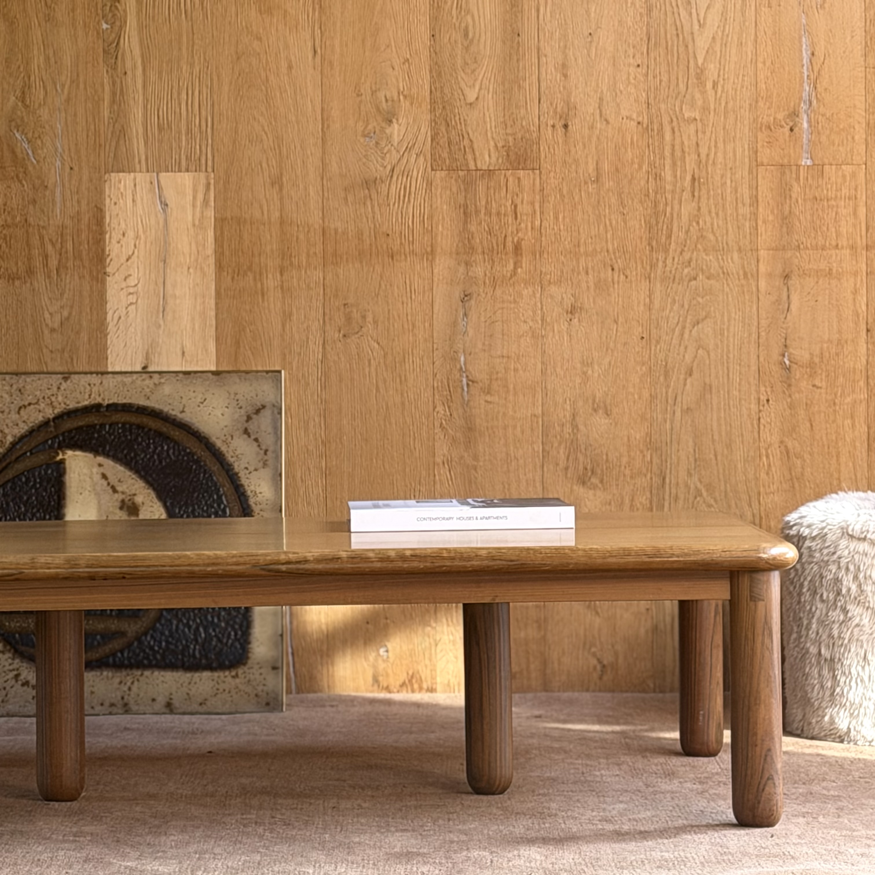 Table basse ronce de noyer - Pièce Unique 