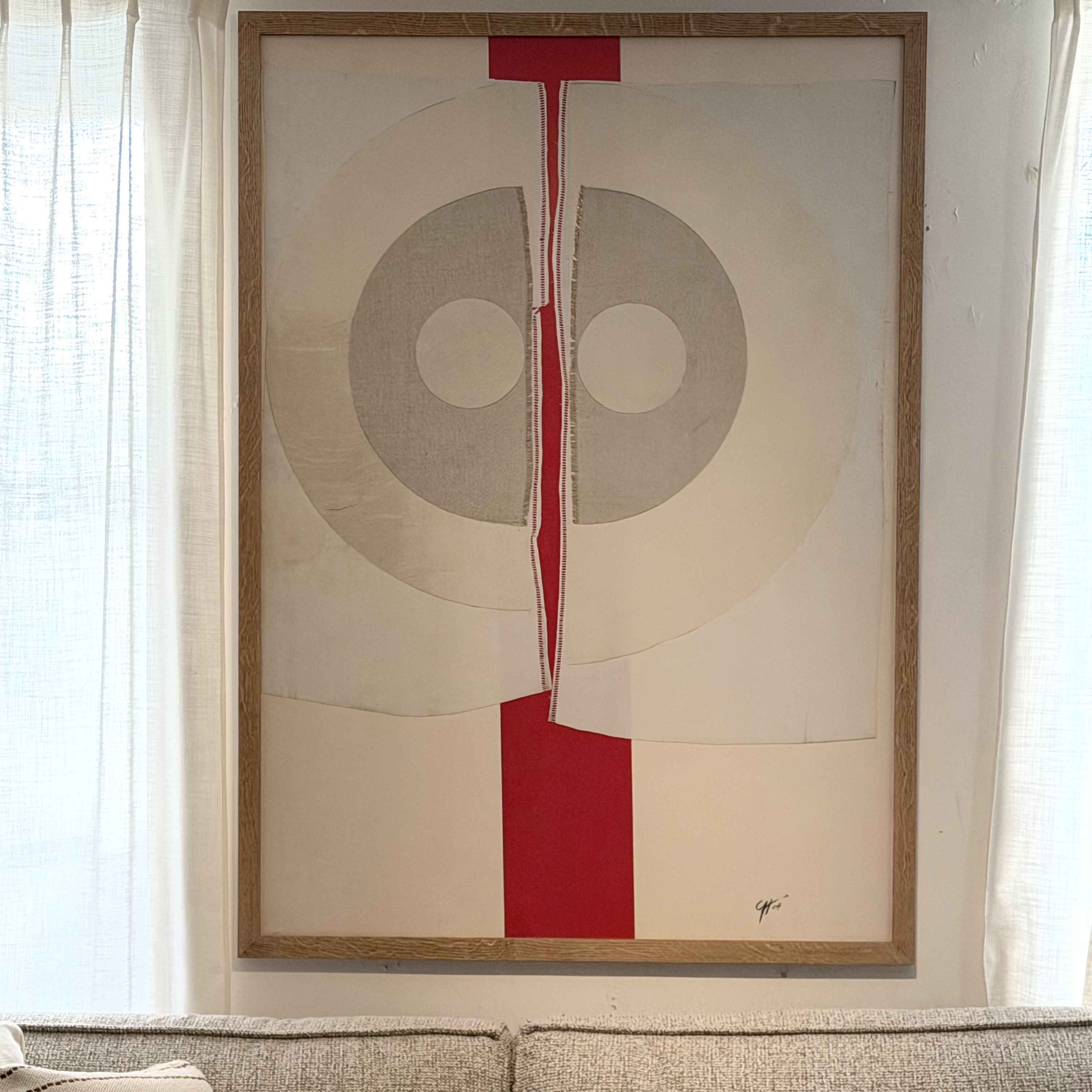 Tableau collage rouge - Pièce Unique 1