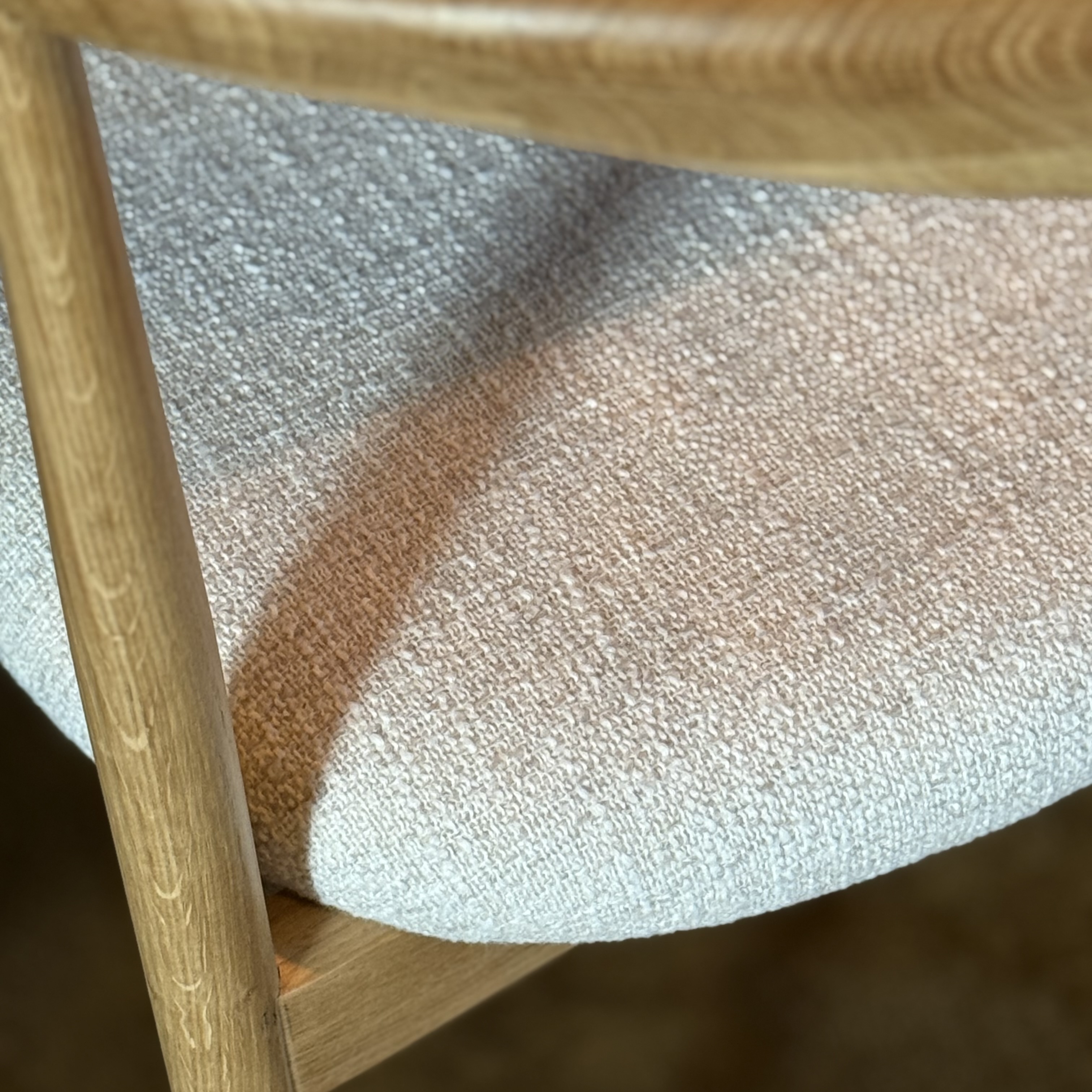 Chaise en chêne - tissu beige 3