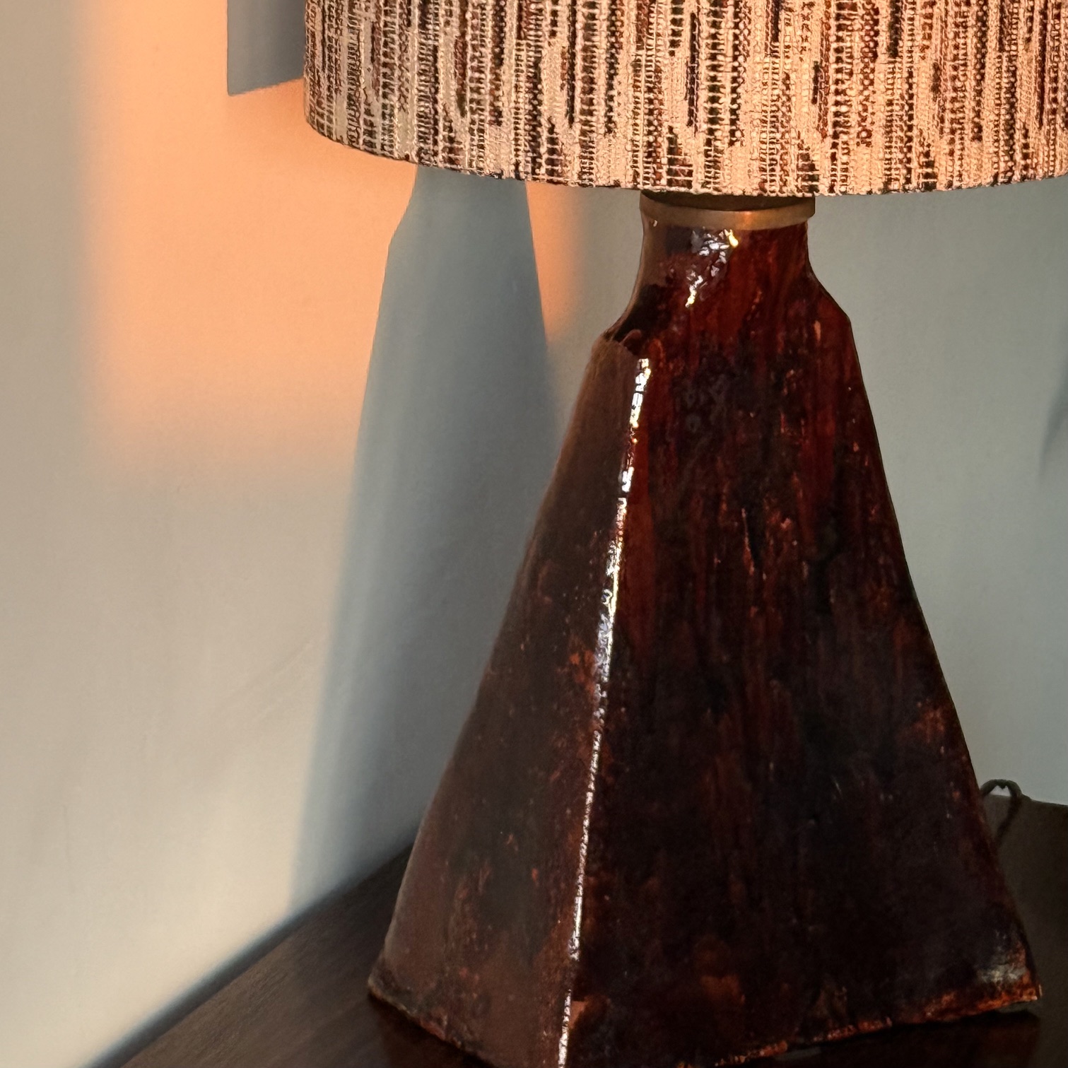 Lampe céramique bordeaux - Pièce Unique 1
